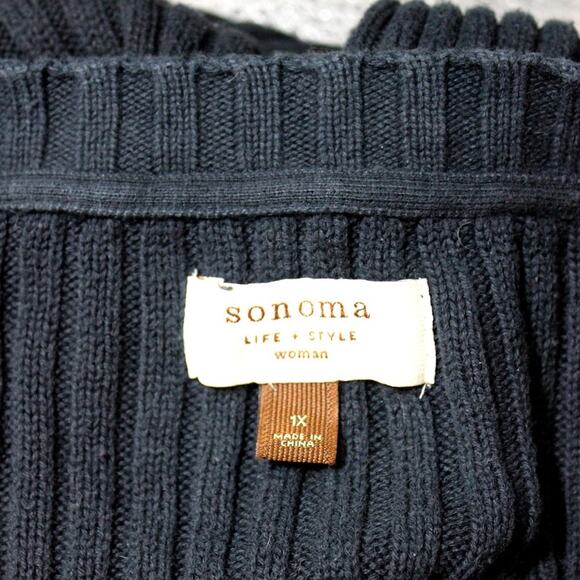 Sonoma Cable Knit Sweater Size 1X Button Up - Picture 7 of 8